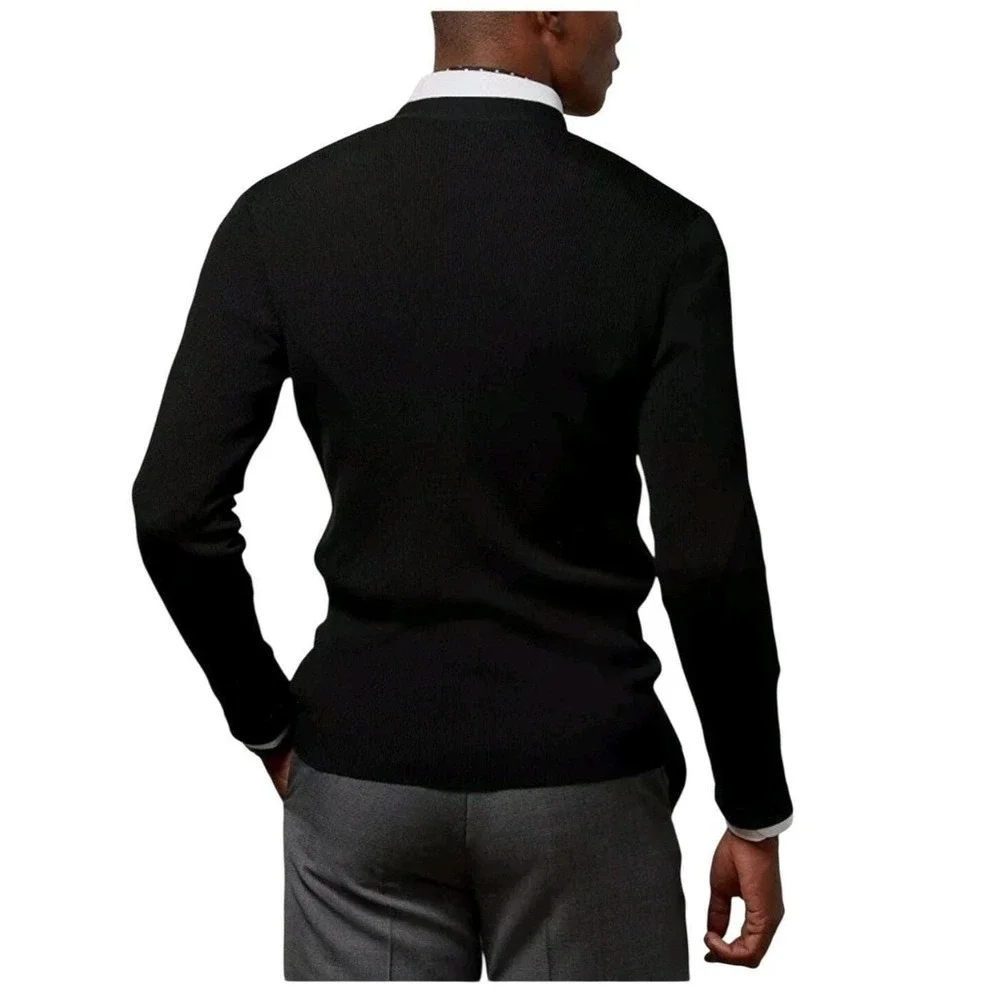 Ralph Lauren Purple Label 100% Cashmere V-Neck Cardigan Black Men XXL Made Italy